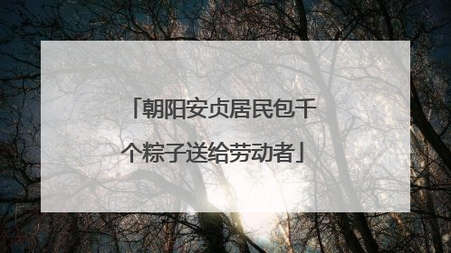 朝阳安贞居民包千个粽子送给劳动者