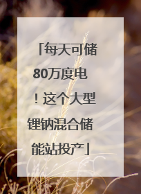 每天可储80万度电！这个大型锂钠混合储能站投产
