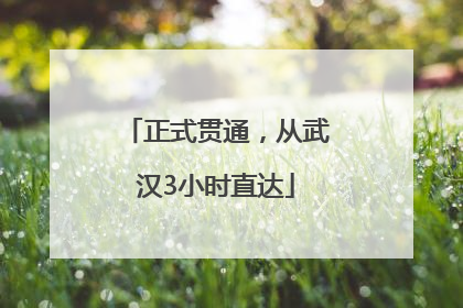 正式贯通，从武汉3小时直达