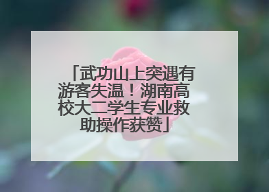 武功山上突遇有游客失温！湖南高校大二学生专业救助操作获赞