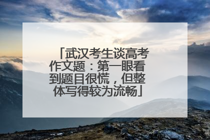 武汉考生谈高考作文题：第一眼看到题目很慌，但整体写得较为流畅