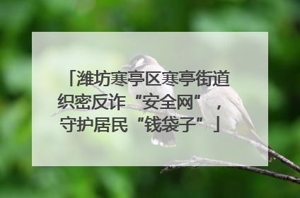 潍坊寒亭区寒亭街道织密反诈“安全网”，守护居民“钱袋子”