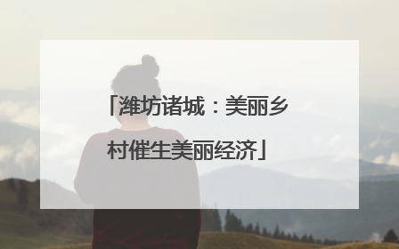 潍坊诸城：美丽乡村催生美丽经济
