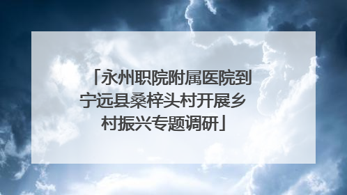 永州职院附属医院到宁远县桑梓头村开展乡村振兴专题调研