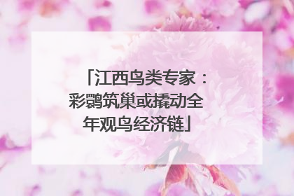 江西鸟类专家：彩鹮筑巢或撬动全年观鸟经济链