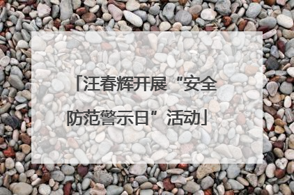 汪春辉开展“安全防范警示日”活动