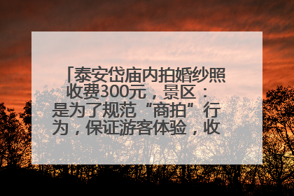 泰安岱庙内拍婚纱照收费300元，景区：是为了规范“商拍”行为，保证游客体验，收取费用全部上交国库