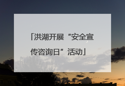 洪湖开展“安全宣传咨询日”活动