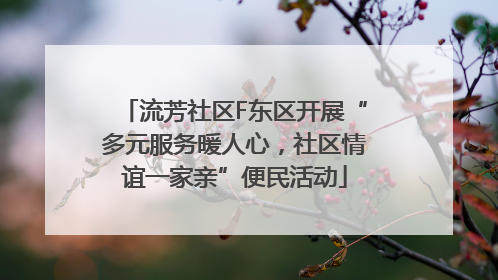 流芳社区F东区开展“多元服务暖人心，社区情谊一家亲”便民活动
