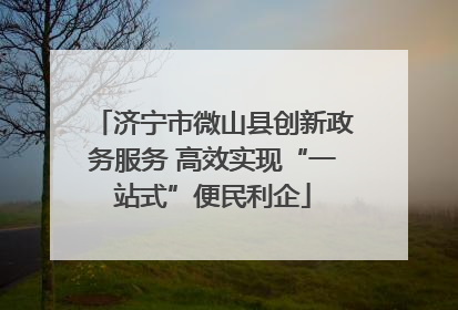 济宁市微山县创新政务服务 高效实现“一站式”便民利企