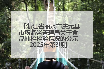 浙江省丽水市庆元县市场监督管理局关于食品抽检检验情况的公示2025年第3期