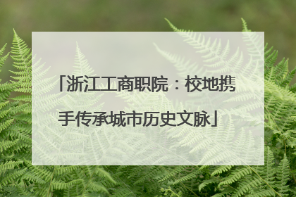 浙江工商职院：校地携手传承城市历史文脉