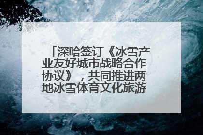 深哈签订《冰雪产业友好城市战略合作协议》，共同推进两地冰雪体育文化旅游高质量发展