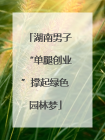 湖南男子“单腿创业”撑起绿色园林梦
