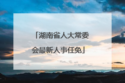 湖南省人大常委会最新人事任免