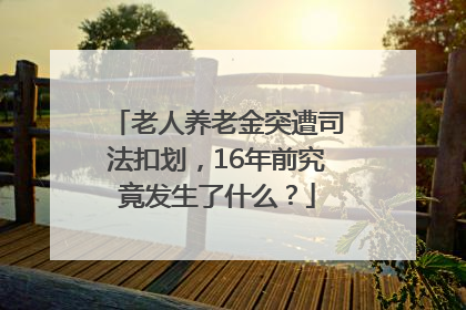 老人养老金突遭司法扣划，16年前究竟发生了什么？