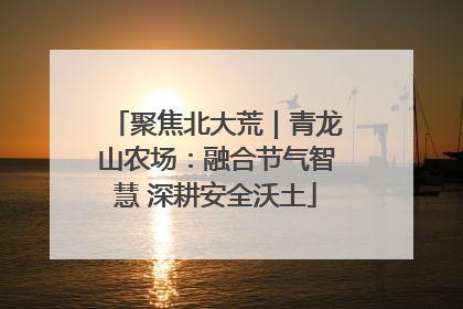 聚焦北大荒｜青龙山农场：融合节气智慧 深耕安全沃土