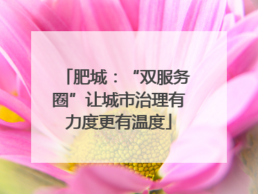 肥城：“双服务圈”让城市治理有力度更有温度
