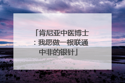 肯尼亚中医博士：我愿做一根联通中非的银针