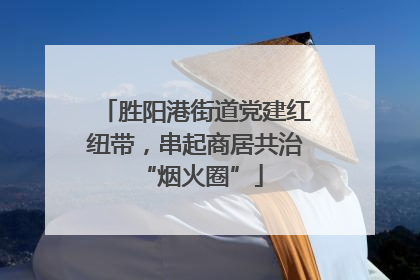 胜阳港街道党建红纽带，串起商居共治 “烟火圈”