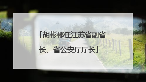 胡彬郴任江苏省副省长、省公安厅厅长