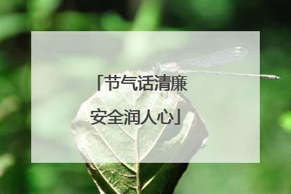 节气话清廉 安全润人心