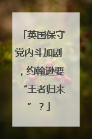 英国保守党内斗加剧，约翰逊要“王者归来”？