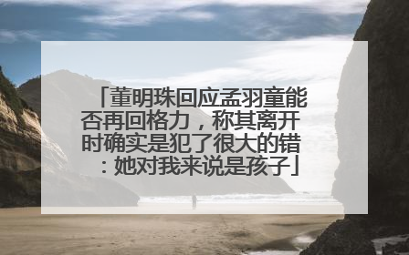 董明珠回应孟羽童能否再回格力，称其离开时确实是犯了很大的错：她对我来说是孩子