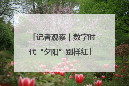 记者观察｜数字时代“夕阳”别样红