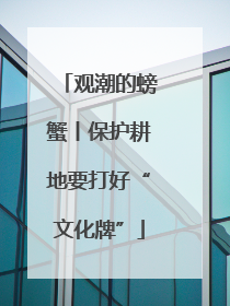 观潮的螃蟹丨保护耕地要打好“文化牌”