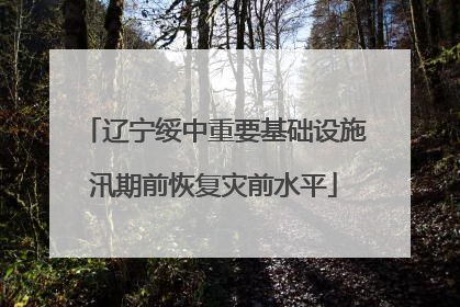 辽宁绥中重要基础设施汛期前恢复灾前水平