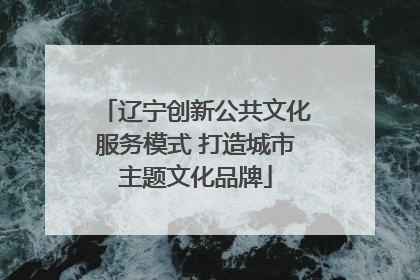 辽宁创新公共文化服务模式 打造城市主题文化品牌
