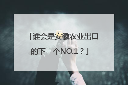 谁会是安徽农业出口的下一个NO.1？