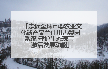 走近全球重要农业文化遗产皋兰什川古梨园系统 守护生态瑰宝 激活发展动能