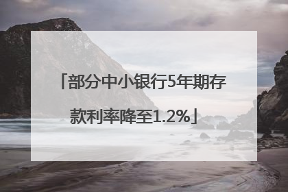 部分中小银行5年期存款利率降至1.2%