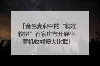 金色麦浪中的“精准较量”石家庄市开展小麦机收减损大比武