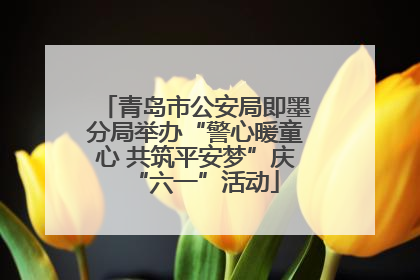 青岛市公安局即墨分局举办“警心暖童心 共筑平安梦”庆“六一”活动
