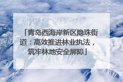 青岛西海岸新区隐珠街道：高效推进林业执法，筑牢林地安全屏障