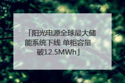 阳光电源全球最大储能系统下线 单柜容量破12.5MWh