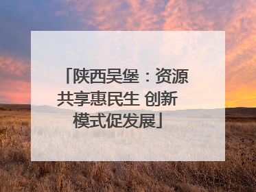 陕西吴堡：资源共享惠民生 创新模式促发展