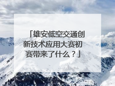 雄安低空交通创新技术应用大赛初赛带来了什么？