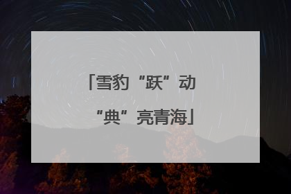雪豹“跃”动 “典”亮青海