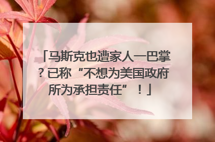 马斯克也遭家人一巴掌？已称“不想为美国政府所为承担责任”！