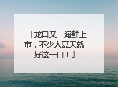 龙口又一海鲜上市，不少人夏天就好这一口！