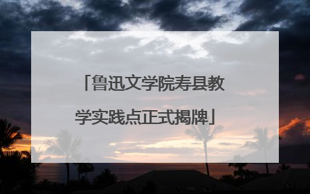 鲁迅文学院寿县教学实践点正式揭牌