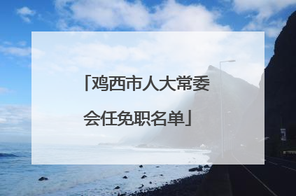 鸡西市人大常委会任免职名单