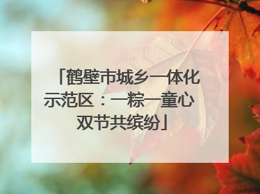 鹤壁市城乡一体化示范区：一粽一童心 双节共缤纷
