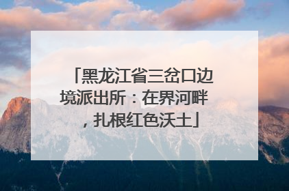 黑龙江省三岔口边境派出所：在界河畔，扎根红色沃土