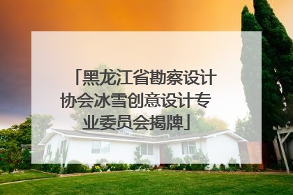 黑龙江省勘察设计协会冰雪创意设计专业委员会揭牌
