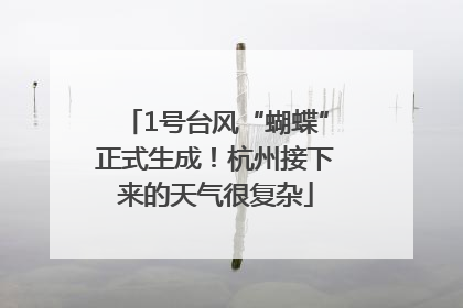 1号台风“蝴蝶”正式生成！杭州接下来的天气很复杂